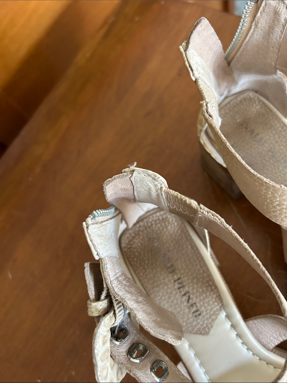 Donald J. Pliner Neutral Croc-Texture Block Heel Sandals - Picture 4 of 4